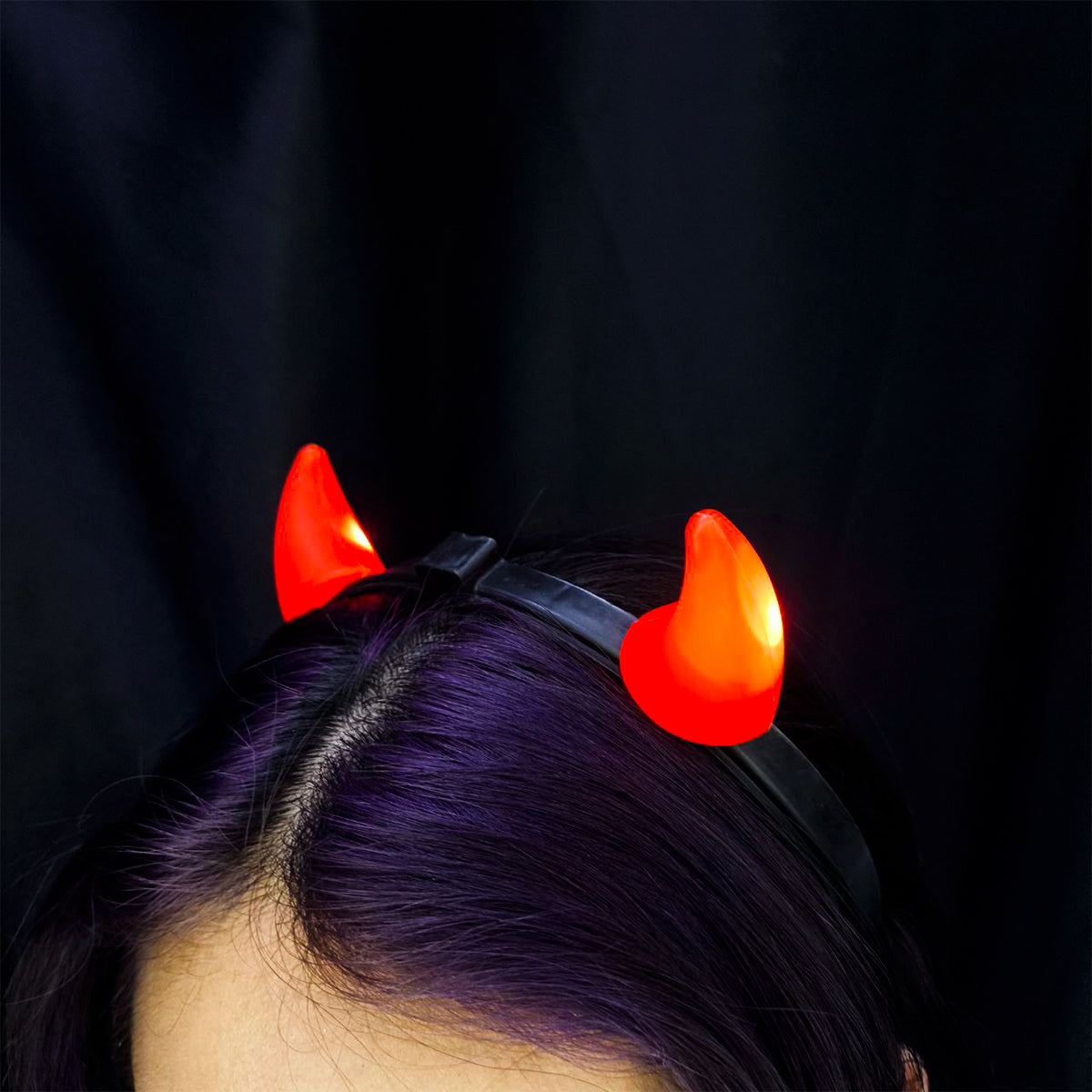 Diadema Diablita LED X3 Cuernos Rojos Luminosos KL-1027-5