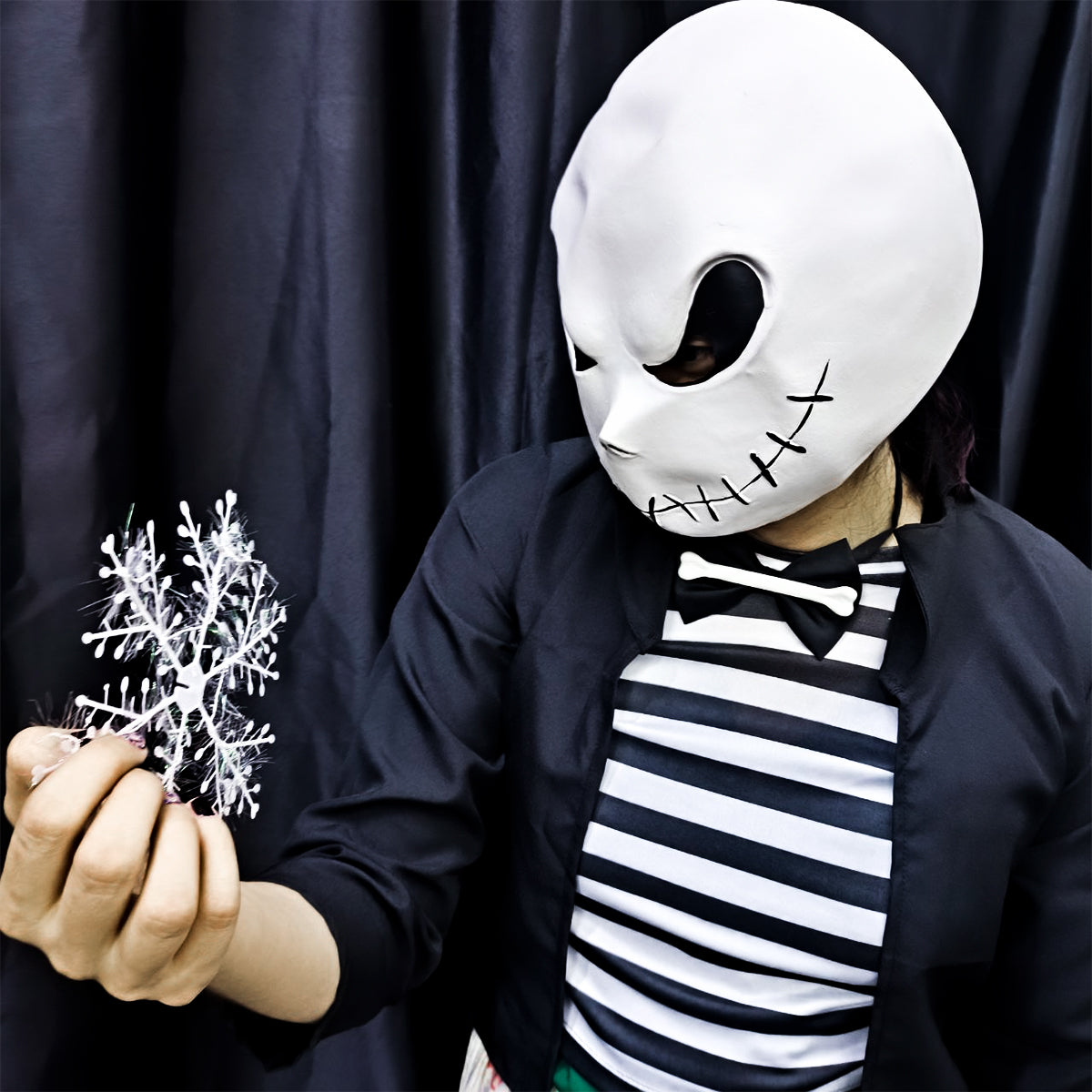 Máscara Jack Skellington Halloween Látex Pesadilla Antes de Navidad MA-133