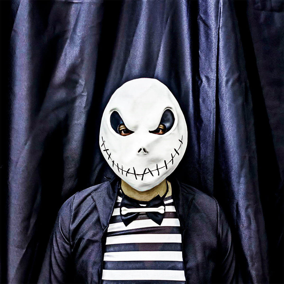 Máscara Jack Skellington Halloween Látex Pesadilla Antes de Navidad MA-133