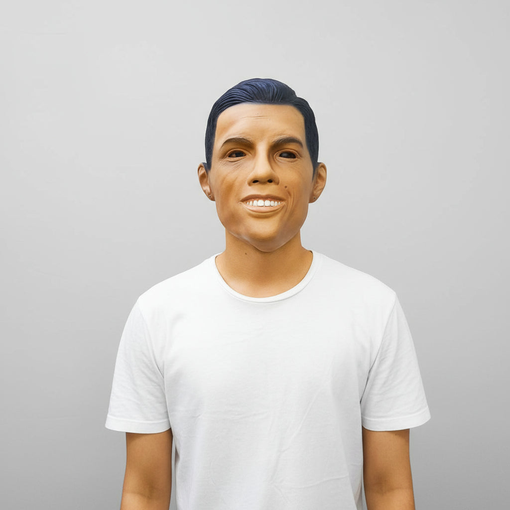Máscara Látex Cristiano Ronaldo Látex Realista Disfraz Futbolista Halloween MA-127