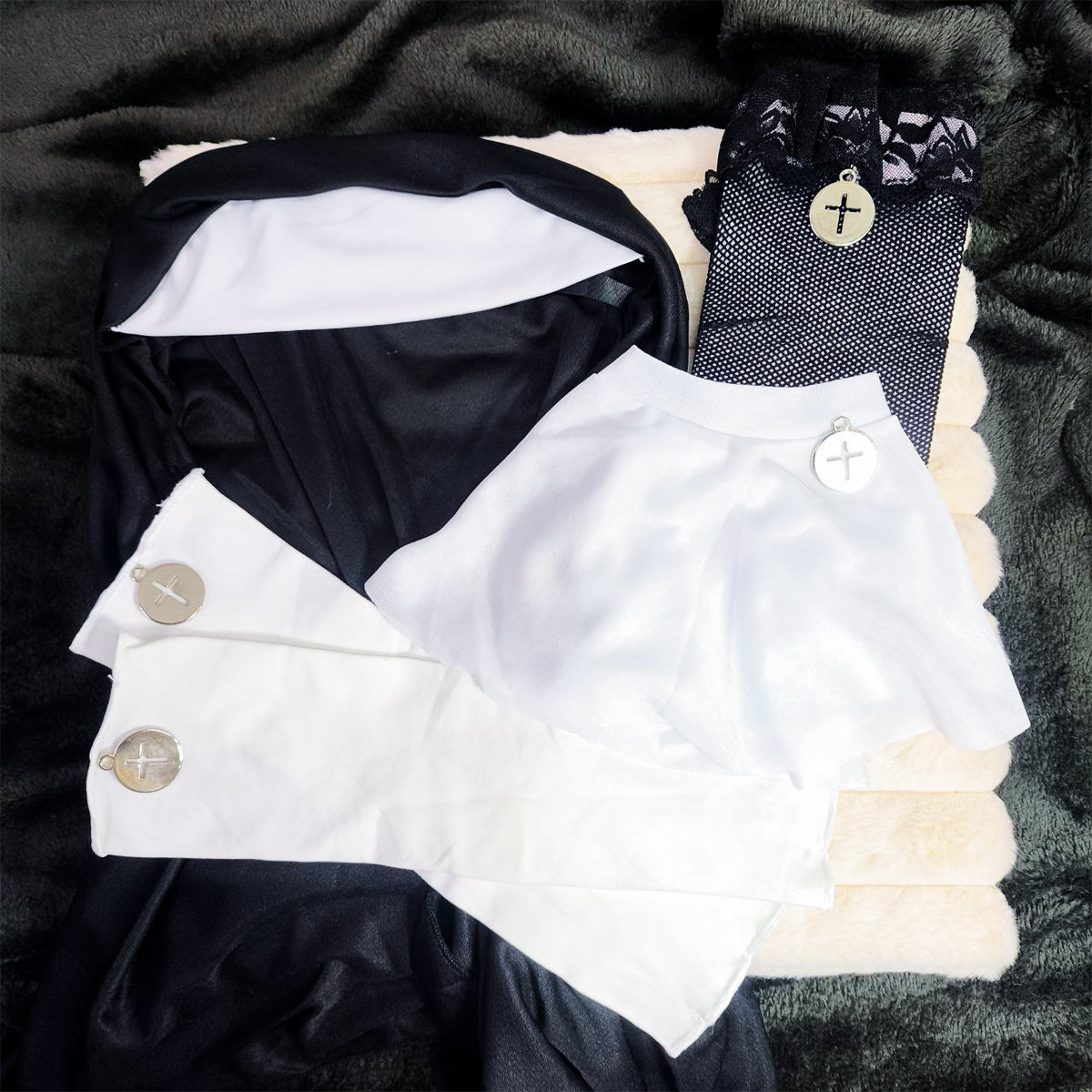 Set Disfraz Monja Oscura Halloween Mujer Sexy TC000199