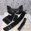 Kit Gatita Negra Disfraz Sexy Gótico Halloween MA-103