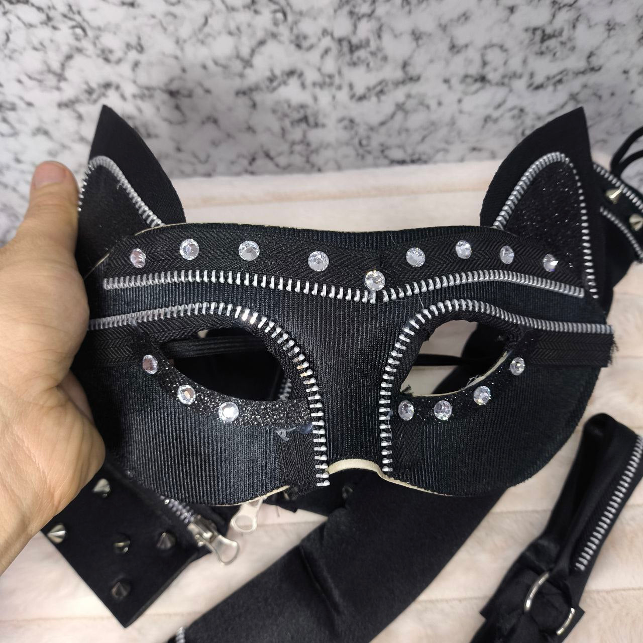 Kit Gatita Negra Disfraz Sexy Gótico Halloween MA-103