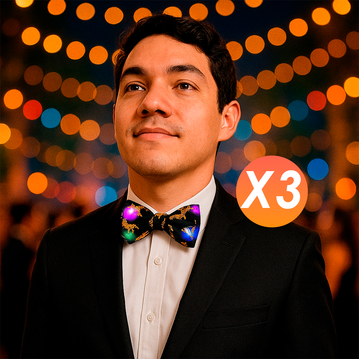 Set Moños LED X3 Corbatines Halloween Disfraz Adultos Niños KL1027-23