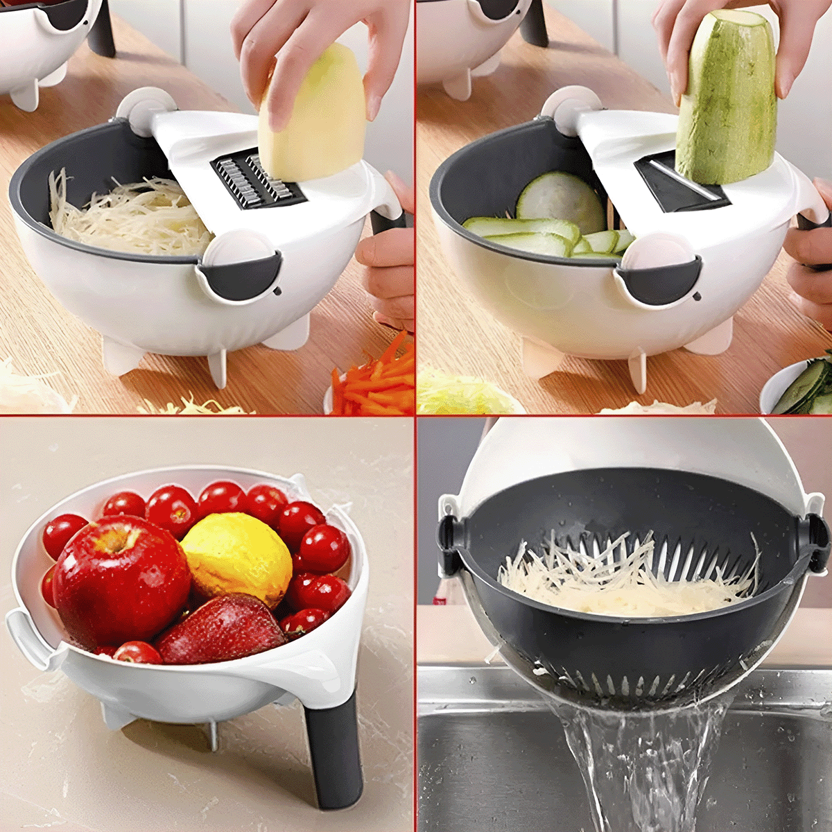 Rallador y Picador de Verduras 9 en 1 Escurridor Multifuncional RPC024