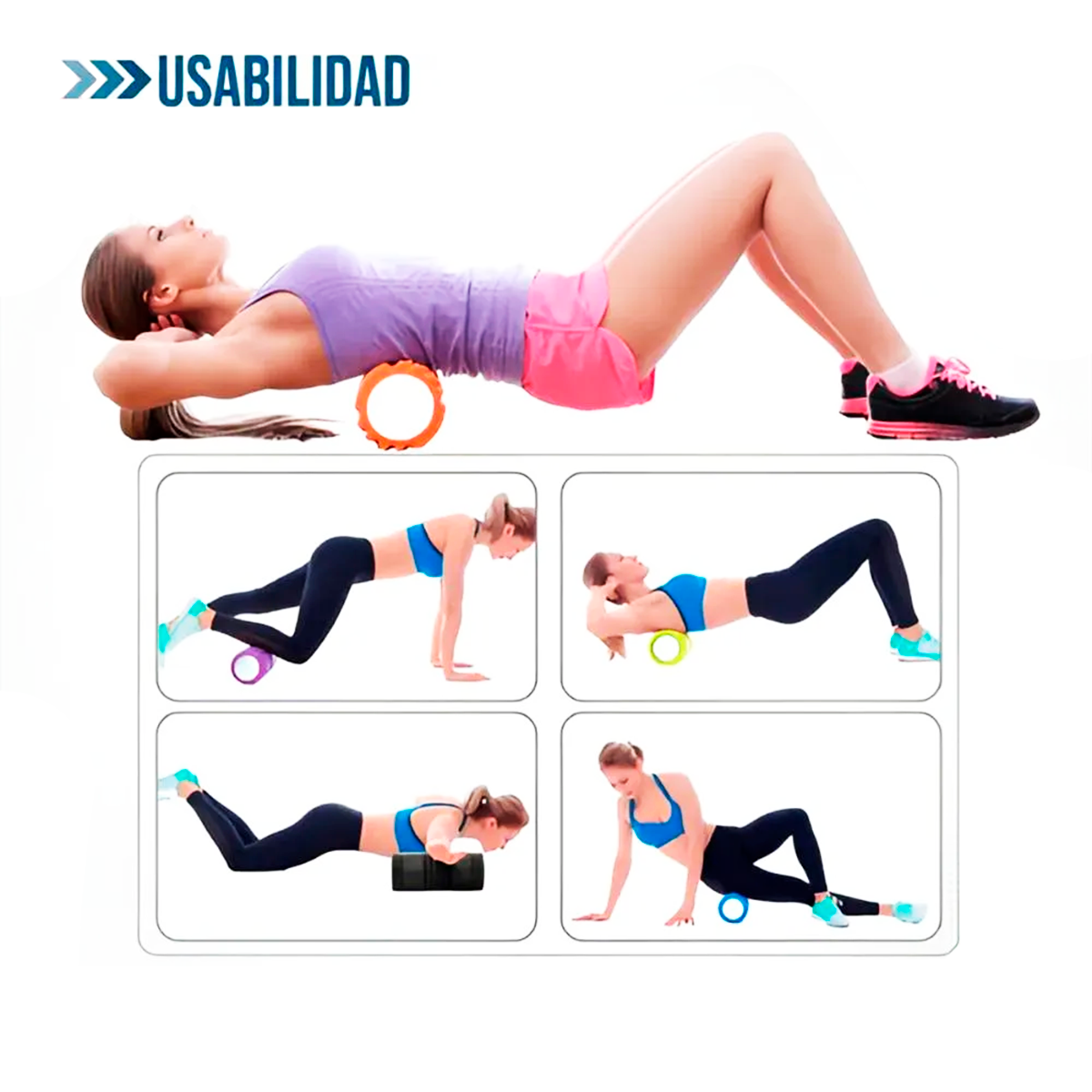 Rodillo Foam Roller Masaje Muscular y Recuperación Yoga Gym PM-1
