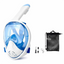 Máscara Snorkel Facial Completa 180° Soporte para Cámara Piscina Playa F-200