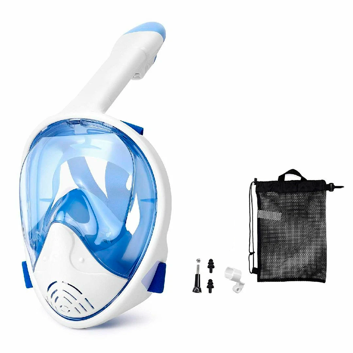 Máscara Snorkel Facial Completa 180° Soporte para Cámara Piscina Playa F-200