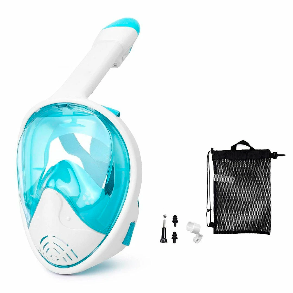 Máscara Snorkel Facial Completa 180° Soporte para Cámara Piscina Playa F-200