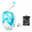Máscara Snorkel Facial Completa 180° Soporte para Cámara Piscina Playa F-200