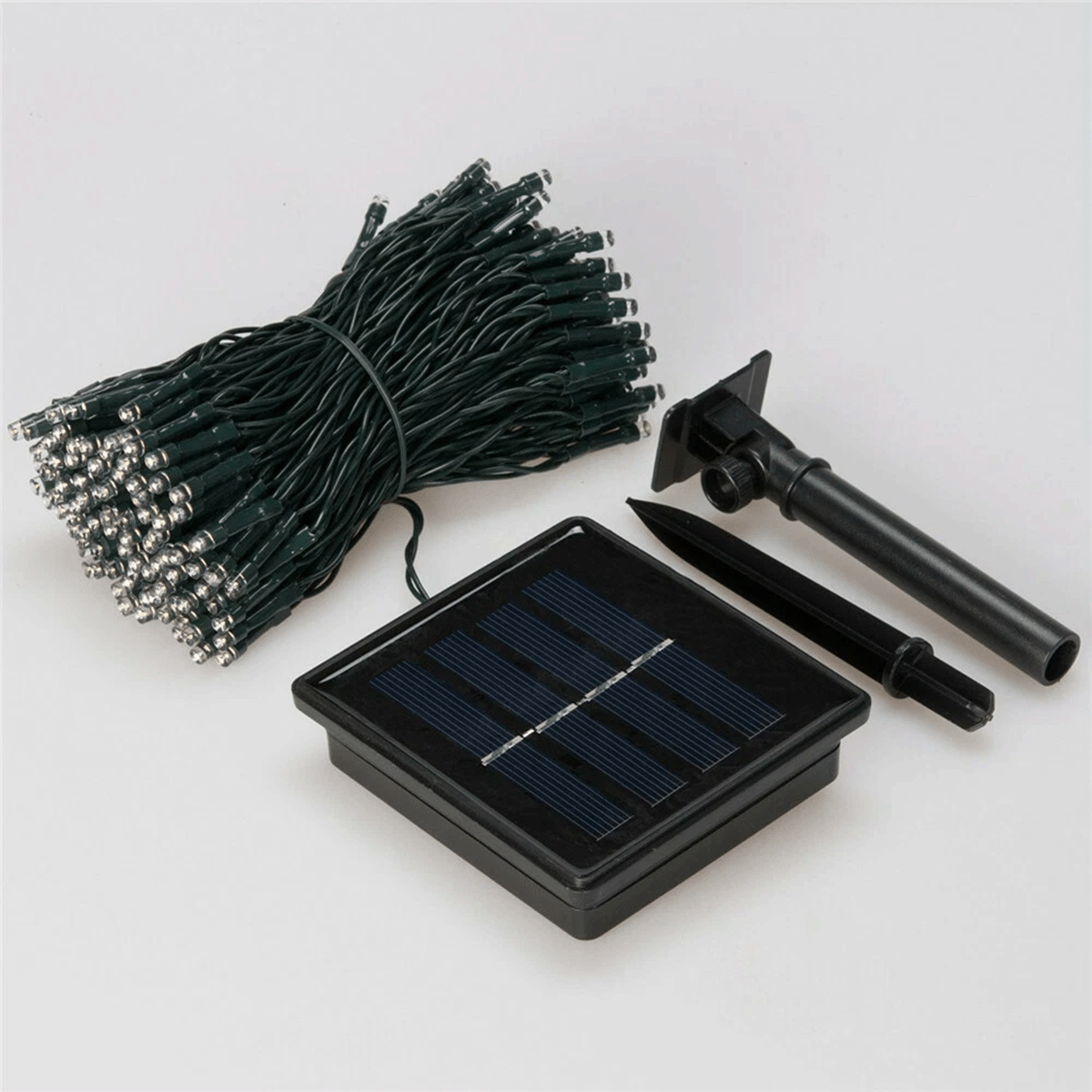 Luz Led Lineal Con Panel Solar Impermeables Cable Verde KP1587
