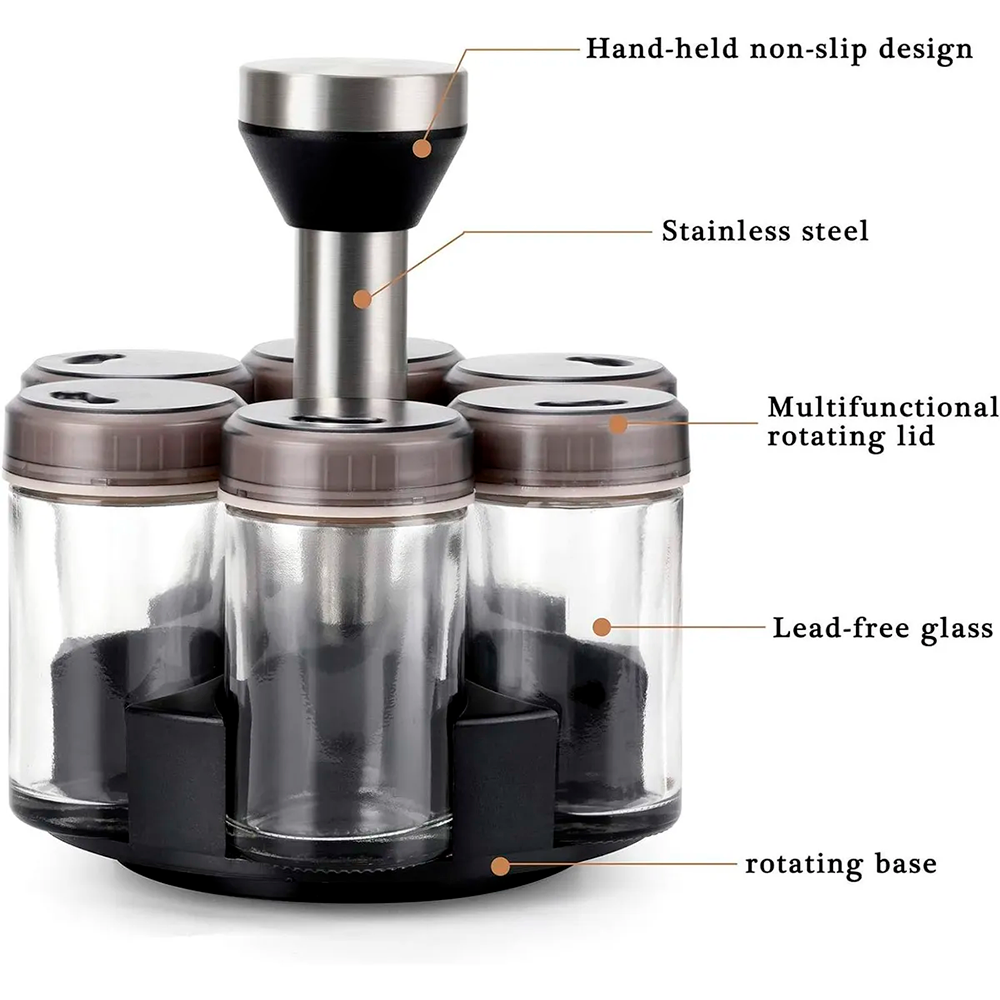 Especiero Giratorio 6 Frascos Organizador de Condimentos Condimentero OT-020