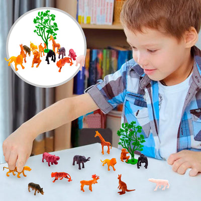 Set Figuras Animales Salvajes X12 Juguete Didáctico Colección Niños GM1911-117