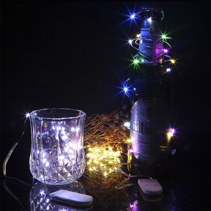 6 uds Micro 2m 20 luces LED luces de cadena alimentadas por batería luces  de alambre de cobre para dormitorio interior al aire libre tira de luces  sin enchufe decoración Halloween Navidad