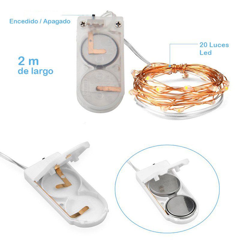 Luces Micro LED Alambre X20 LED Extensión Luz 2 Metros RF ML20