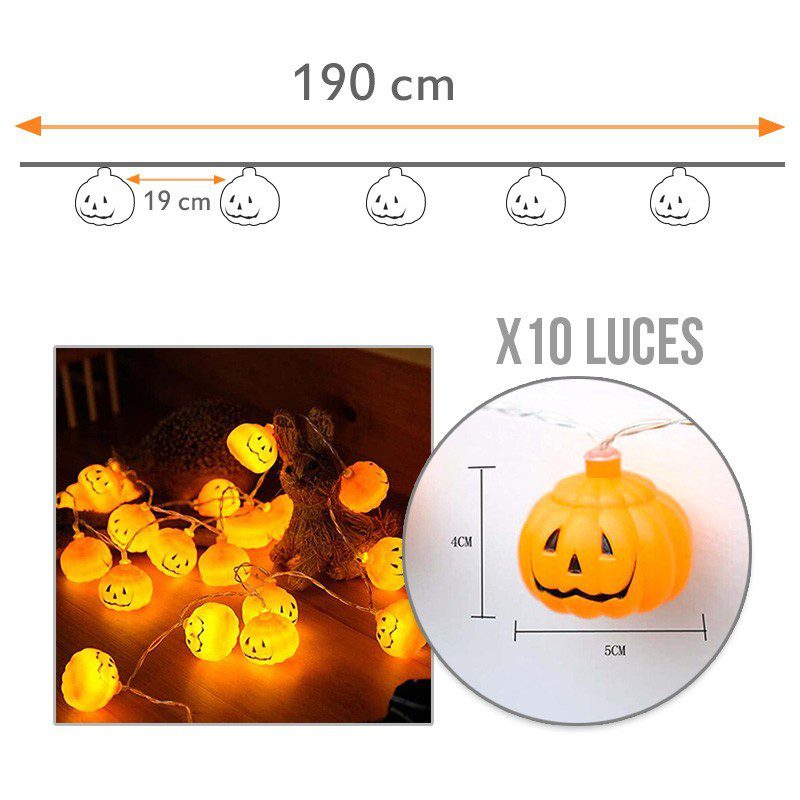 Extensión Luces Calabazas Led X10 190cm Inalámbricas RF XWD79