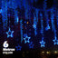 Extensión Luces Led Estrella X6 Metros Luz Navidad Azul RF 2098