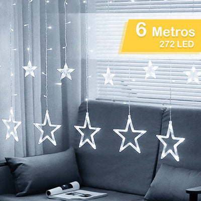 Extensión Luces Led Estrella X6 Metros Luz Navidad Blanco 2096