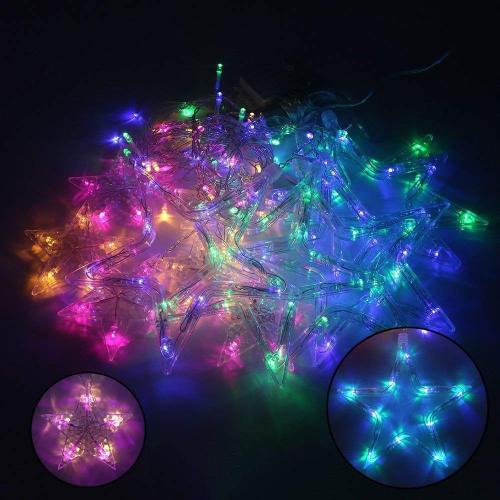 Extensión Luces Led Estrella X3 Metros Luz Navidad Multicolor RF 2092