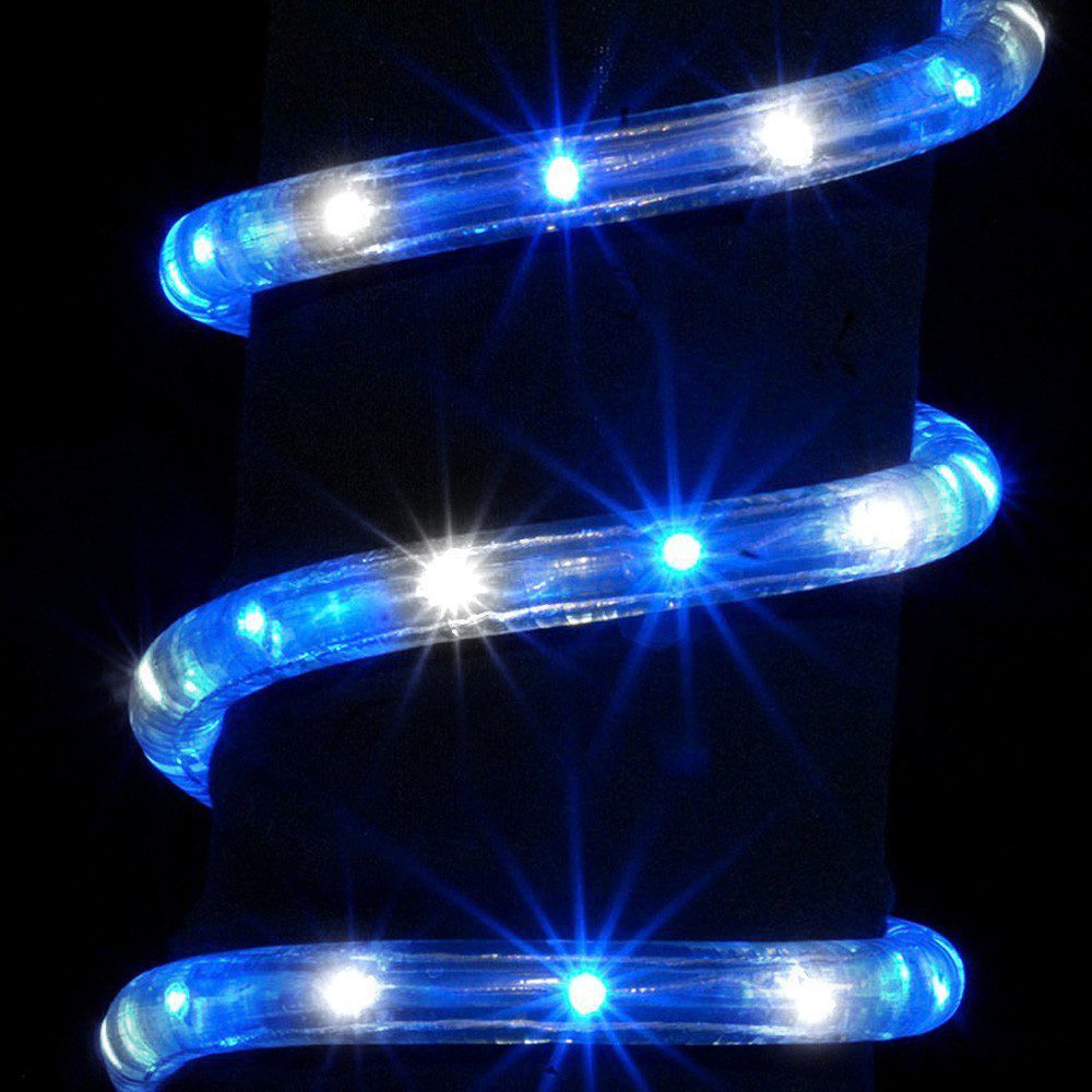 Manguera Luz LED 10 Metros Azul/Blanco 3 Vías 180 Luces RF 2407