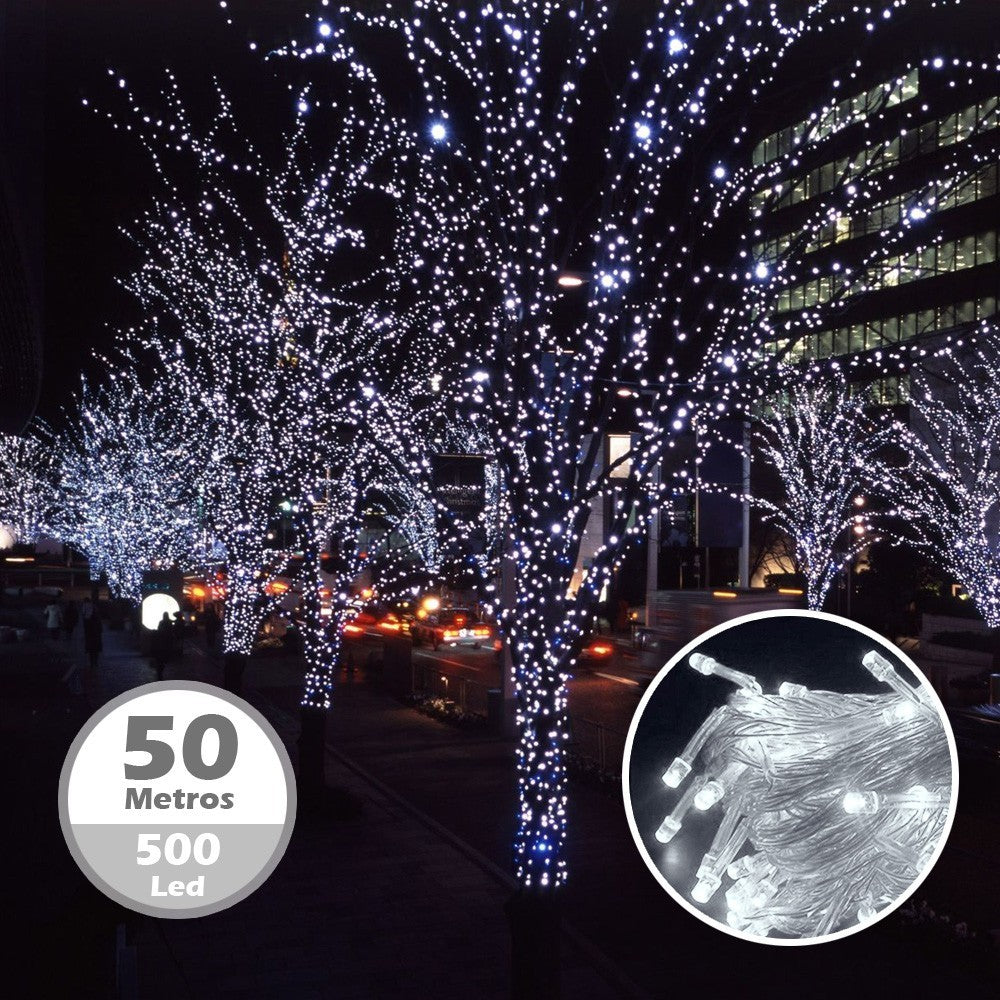 Imágenes De Luces Navideñas Blancas Luz Cascada 6X2 Metros 480 LED