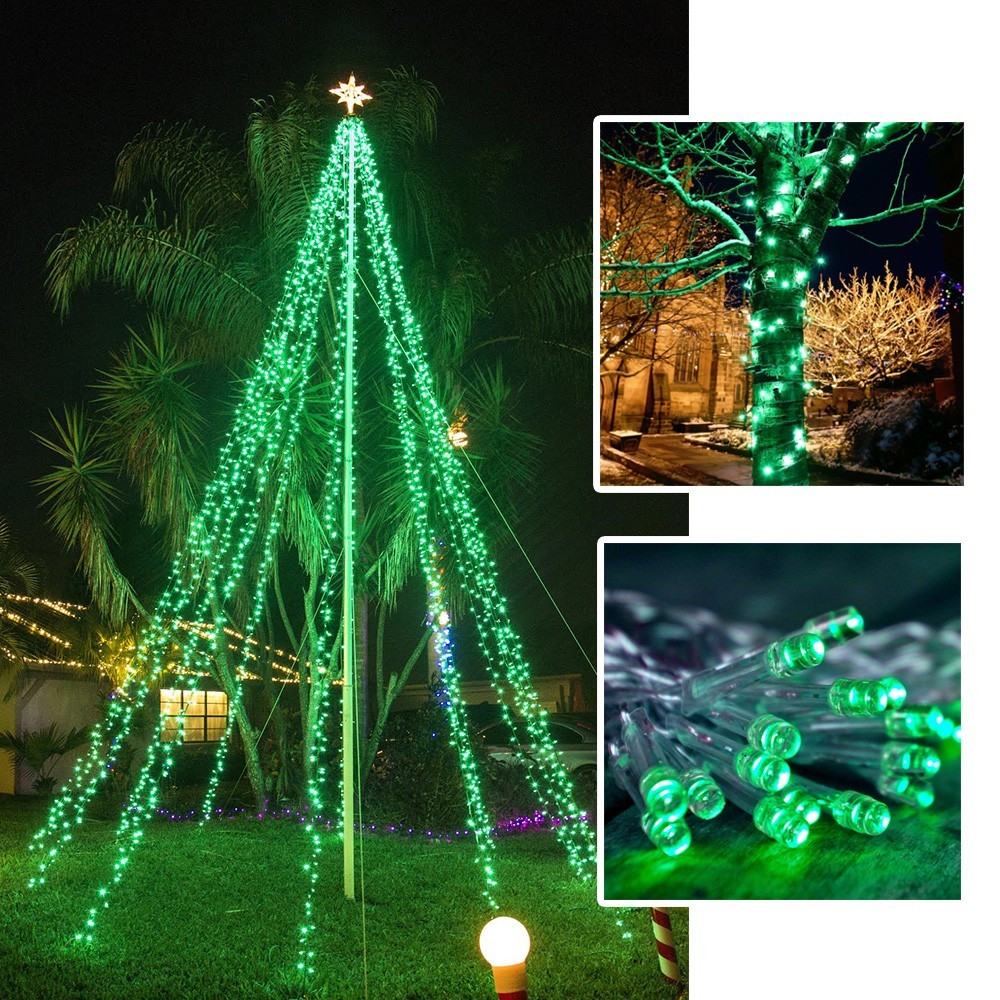 Luz Led Lineal 50 Metros 500 Led Verde Luces Navidad 1514