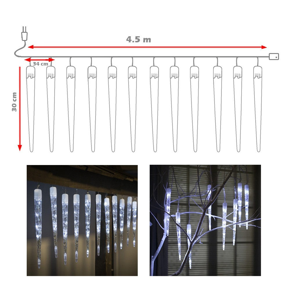 Luz led Tubo Hielo 4.5 Metros 12 Hielos Blanca  2271