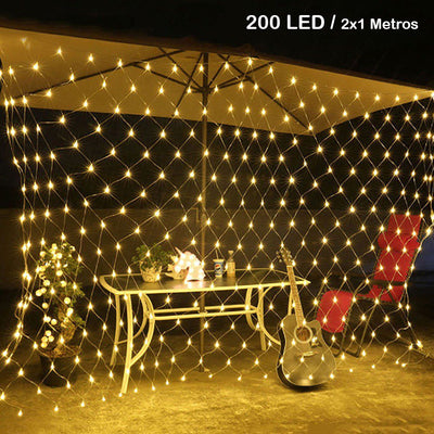 Luces Malla LED 200 Luces 2x1 Metros Luz Navidad RF 200TC