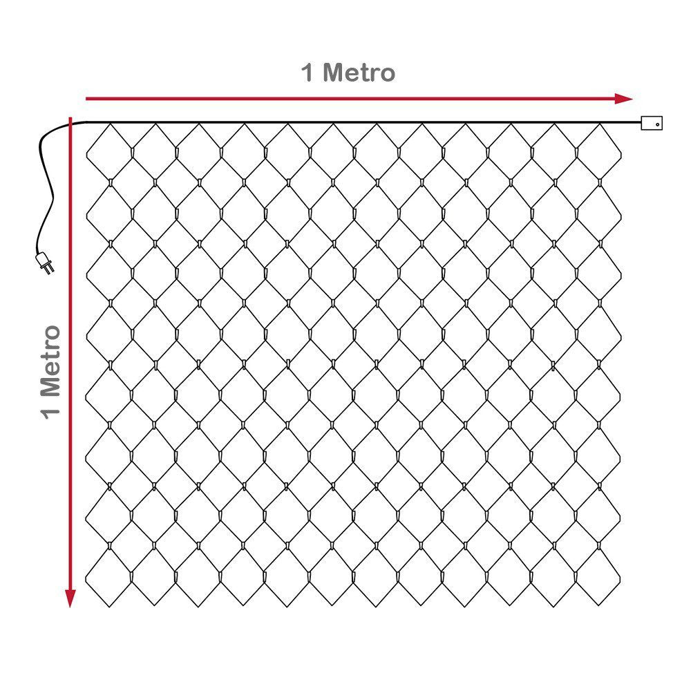 Luces Malla LED 100 Luces 1x1 Metros Luz Navidad RF 100TC-B