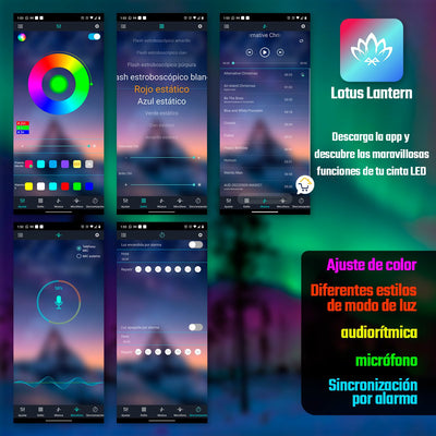 Cinta LED RGB Rítmica 5 Metros Bluetooth App Control remoto 2206002