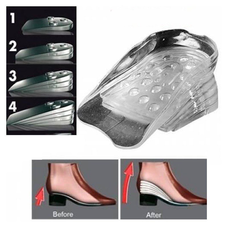 Plantilla Silicona Zapatos Ortopédica Aumenta Estatura Hasta 5 cm