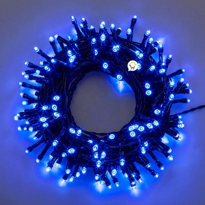 Extensión Luz LED Lineal 200 Luces 14m Cable Verde Azul 1453