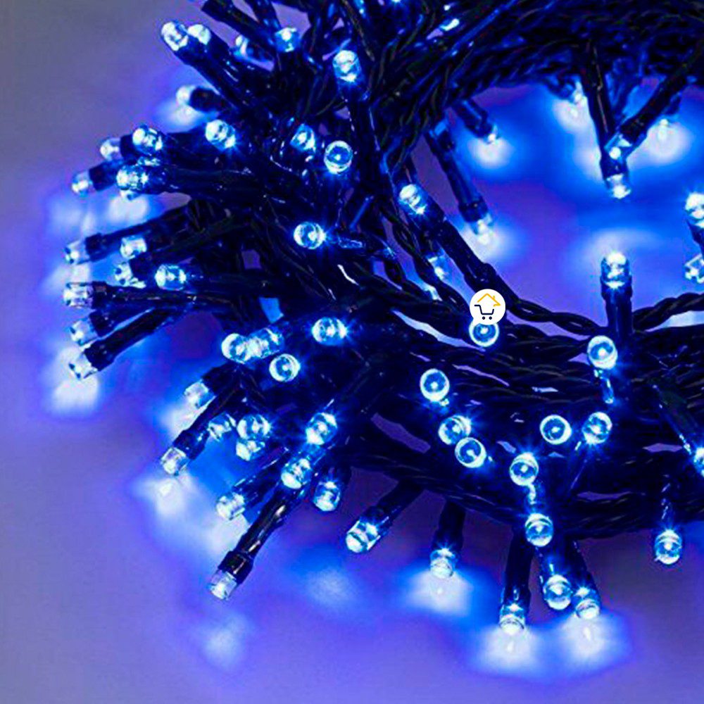 Extensión Luz LED Lineal 200 Luces 14m Cable Verde Azul 1453