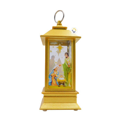 Pesebre Farol Vela Navideño Dorado Luz LED Navidad 0462VLD