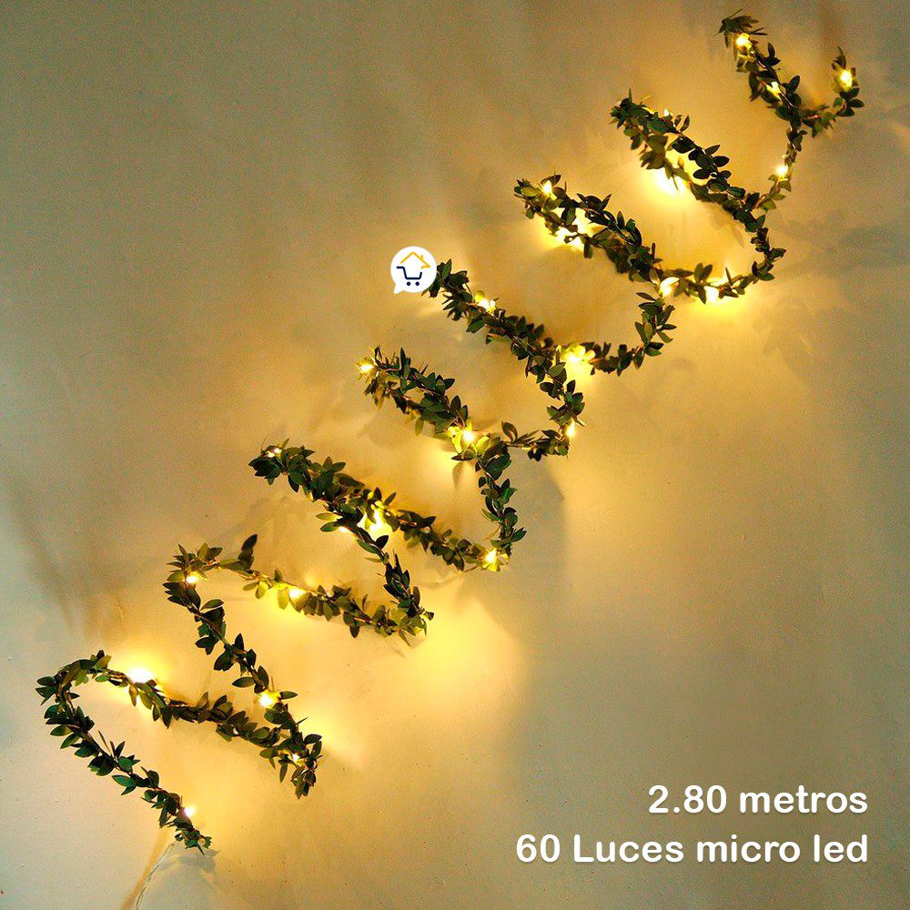 Luz Micro Led X60 Luces Hojas Extensión 280 cm XWD45