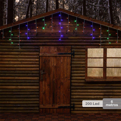 Cortina LED Intercalada 6 Mts 200L Navidad Multicolor 200LEDCM3