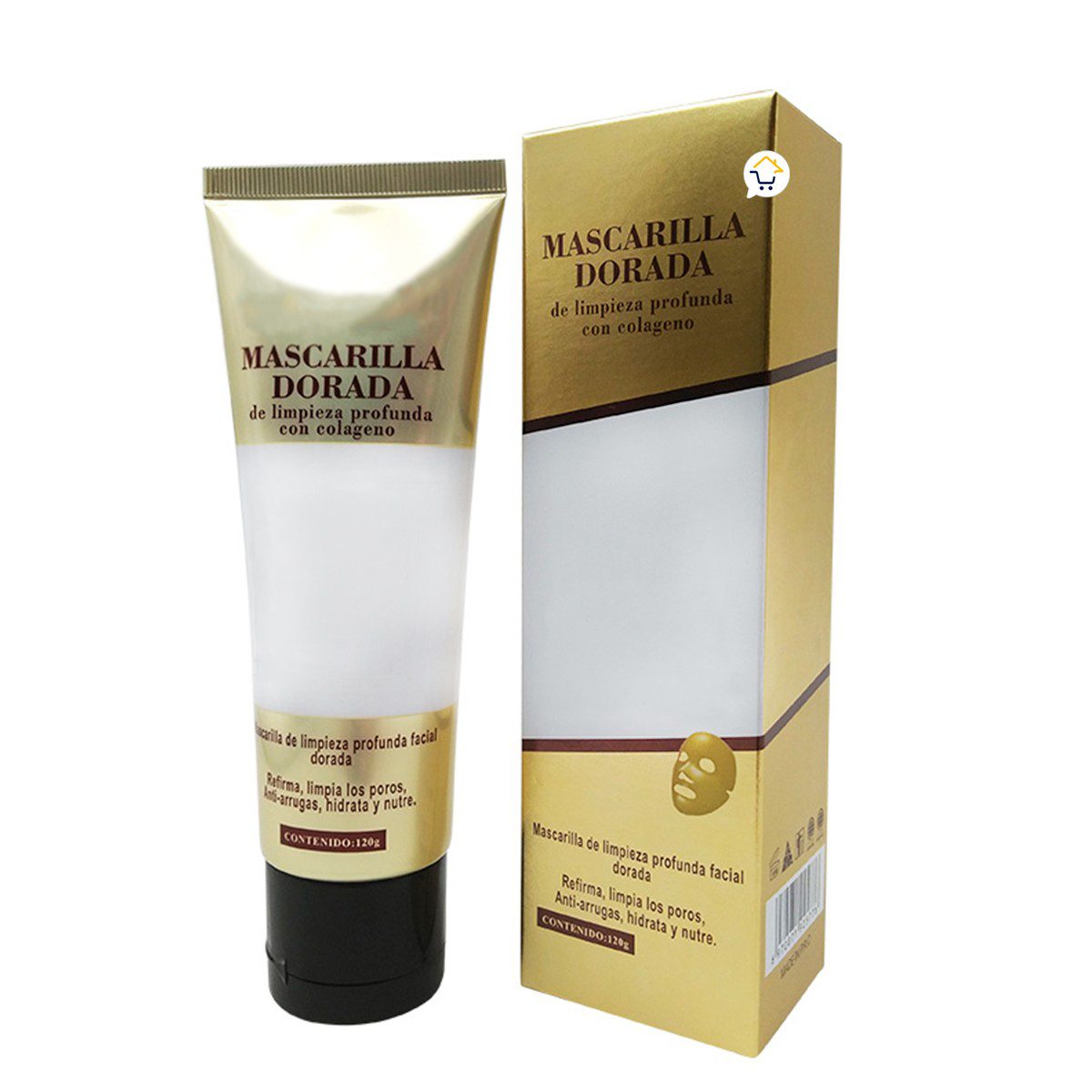 Mascarilla Limpieza Facial Dorada Antiarrugas Remueve Acné Puntos Negros RF CC01