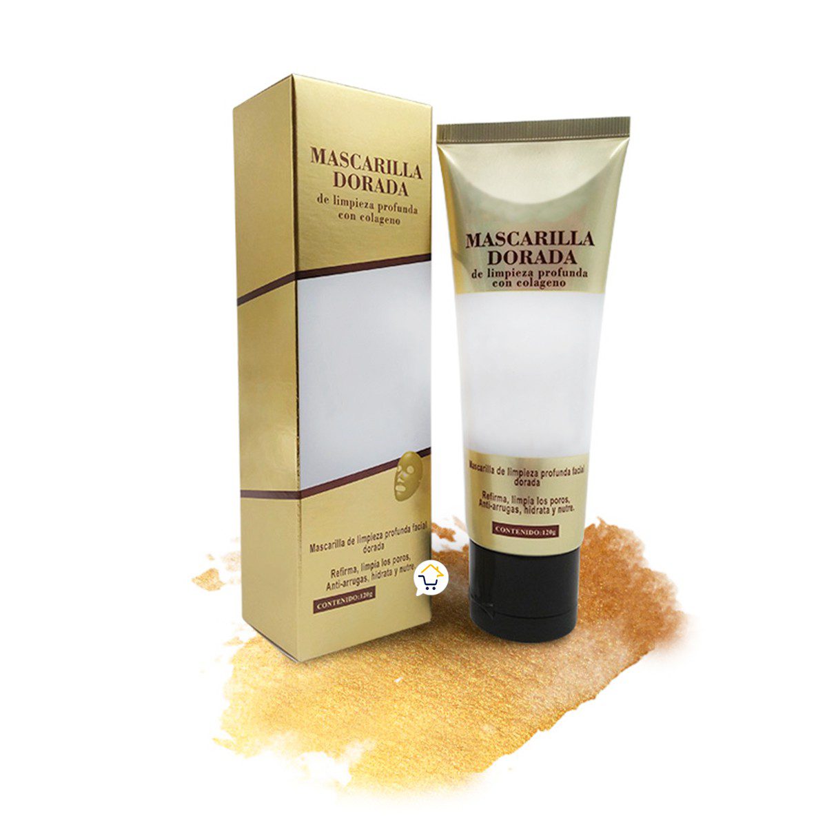 Mascarilla Limpieza Facial Dorada Antiarrugas Remueve Acné Puntos Negros RF CC01