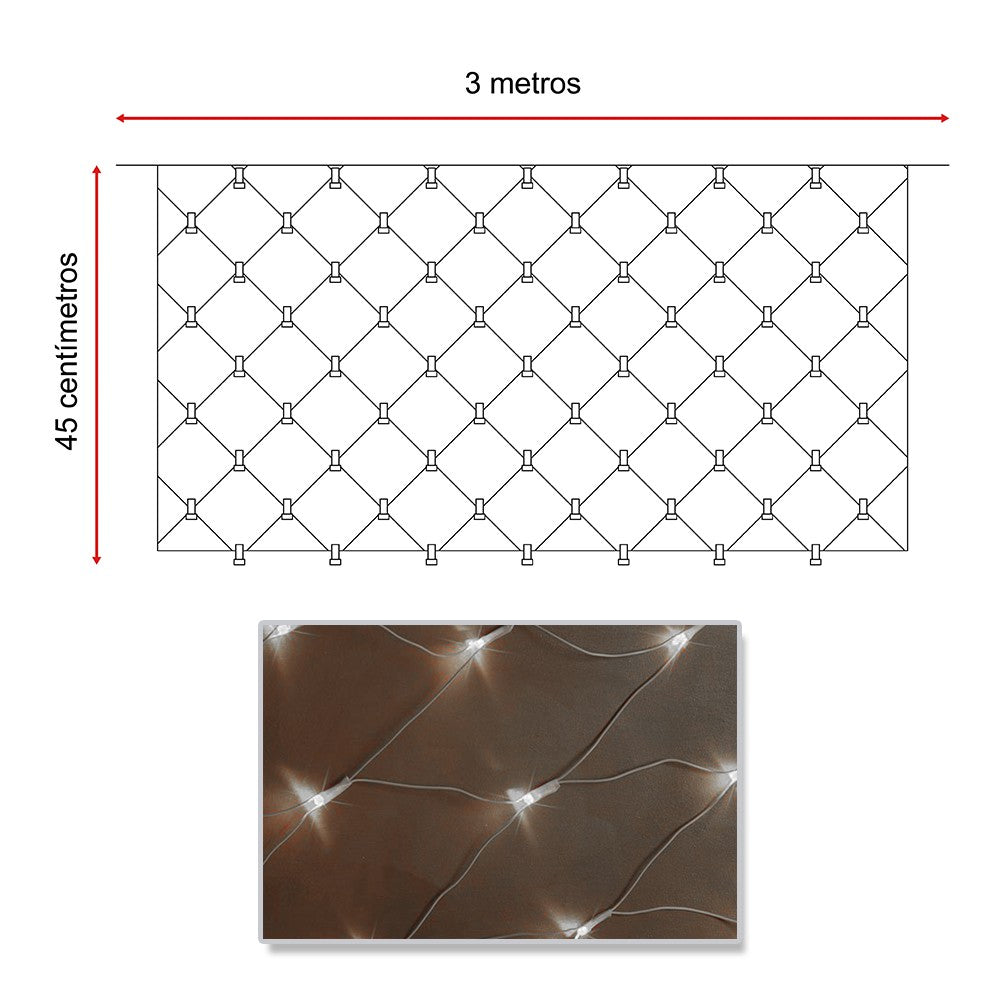 Extensión Luz Led Cenefa 100 LED 3 Metros Luces Navidad Blanco 2161