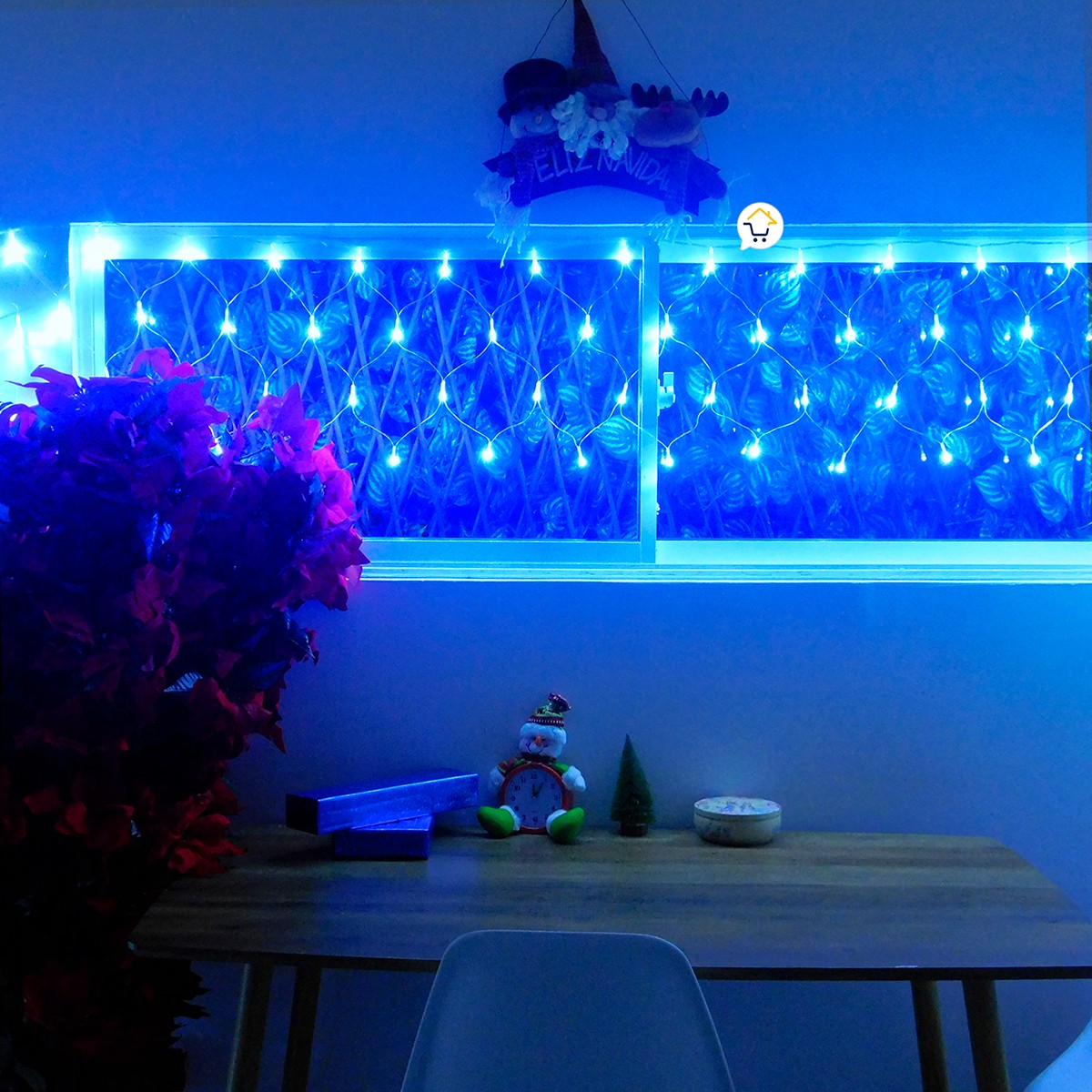 Extensión Luz Led Cenefa 200 LED 6 Metros Luces Navidad Azul 2173