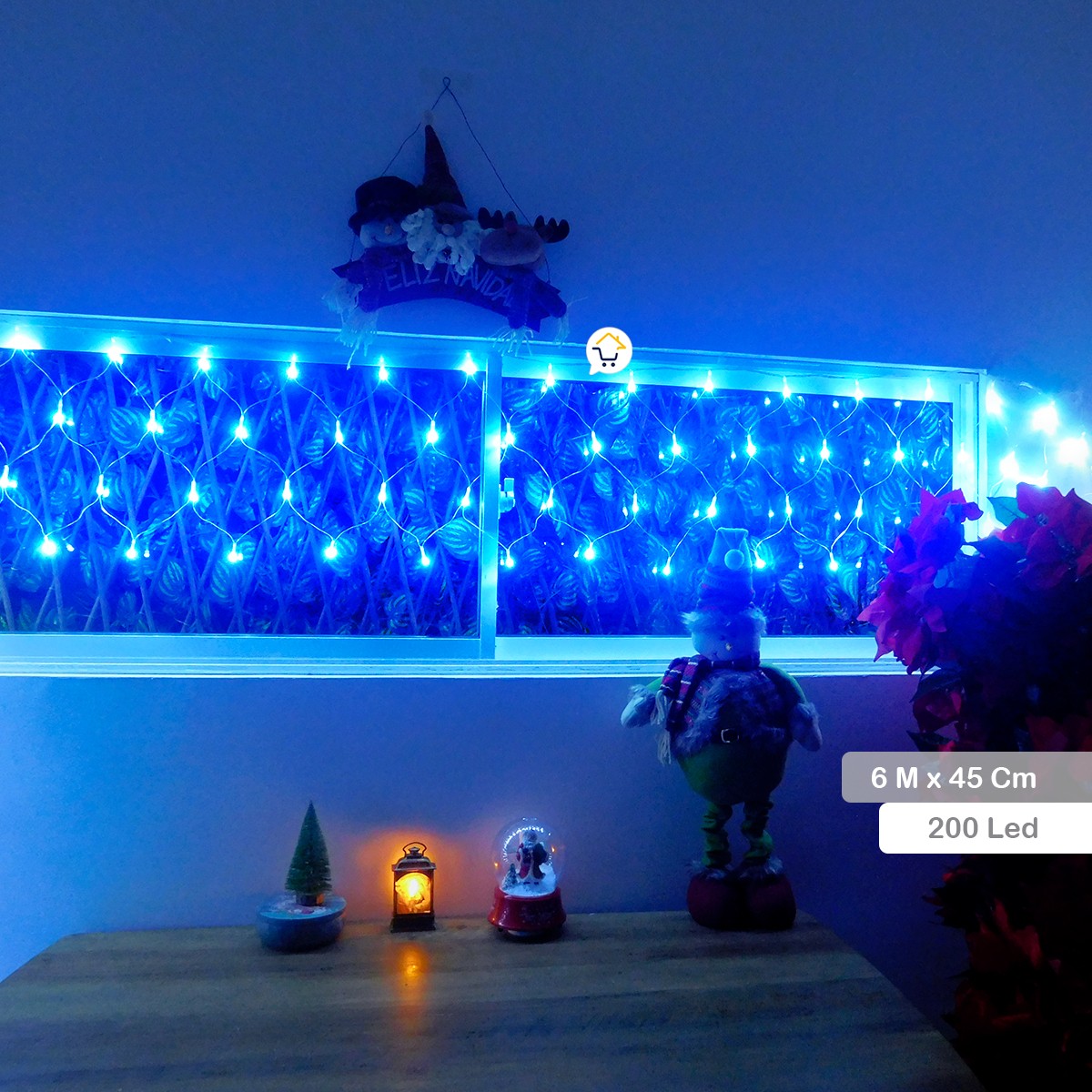 Extensión Luz Led Cenefa 200 LED 6 Metros Luces Navidad Azul 2173