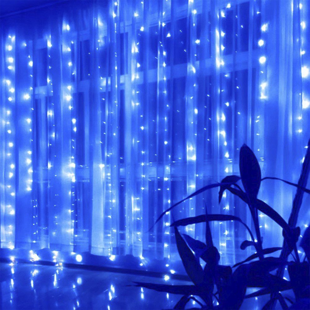 Luz Cascada 6X2 Metros 480 LED Luces Navidad Azul 480LEDA1