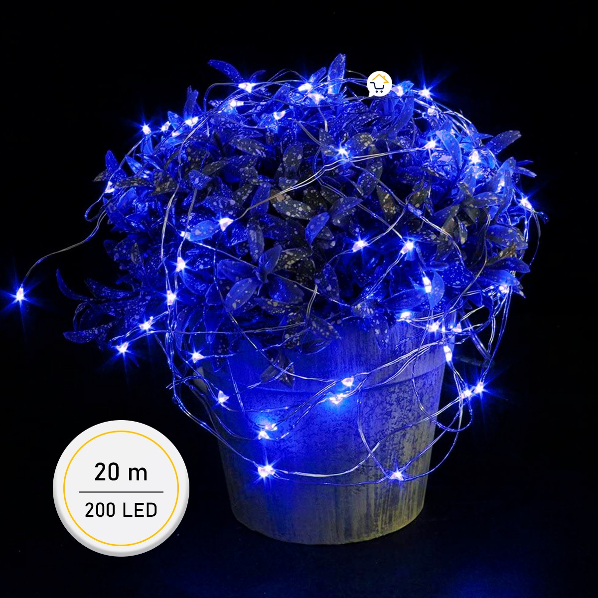 Extensión Micro LED Lineal 20 m 200 Luces Navidad Azul 1552