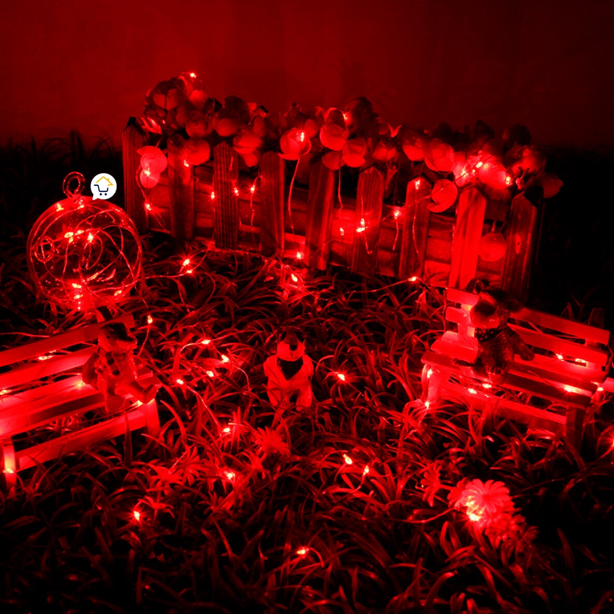 Extensión Micro LED Lineal 20 m 200 Luces Navidad Rojo 1555