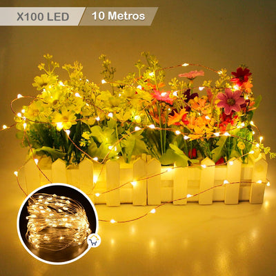 Extensión Micro LED Lineal 10m 100 Luces Navidad Cálida 1540