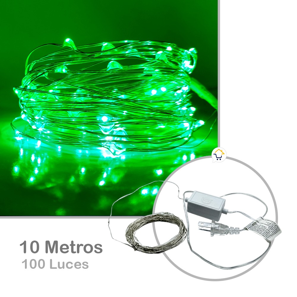 Extensión Micro LED Lineal 10m 100 Luces Navidad Verde 1544C