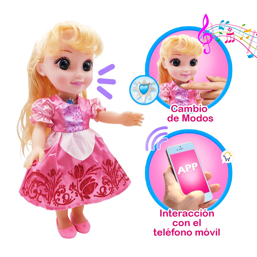 Muñeca Interactiva Princesa Conexión Celular Tablet MG19010