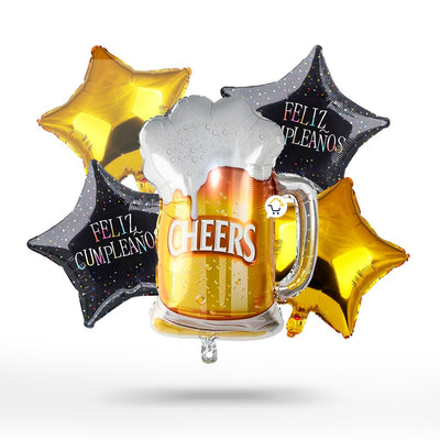 Globos Metalizado Cerveza Feliz Cumpleaños Fiesta Temática OE248