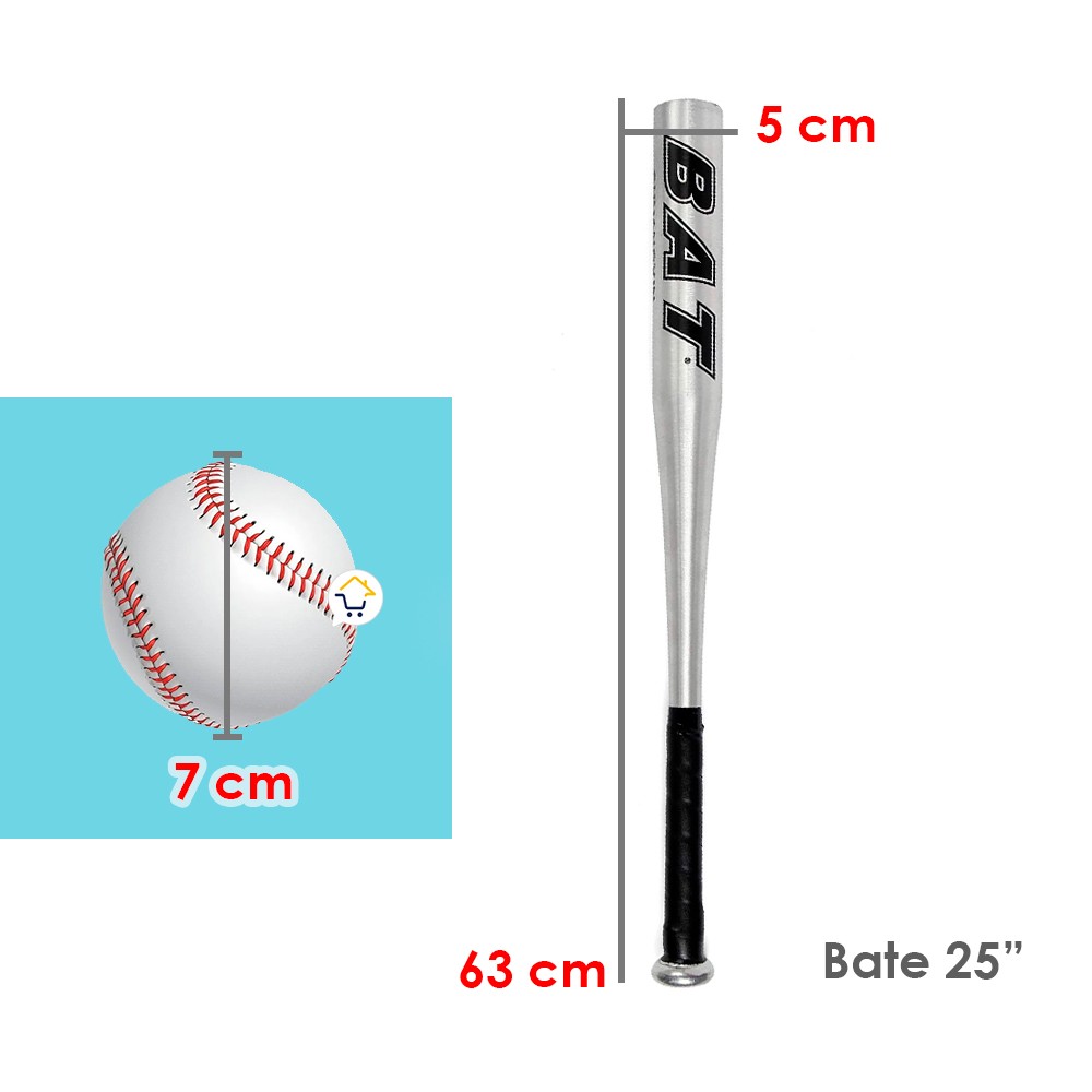 Bate Béisbol Aluminio 25 Pulgadas Con Pelota HD1148