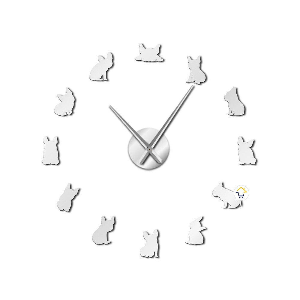 Reloj Pared 3D Decorativo Perros Acrílico Moderno JK167